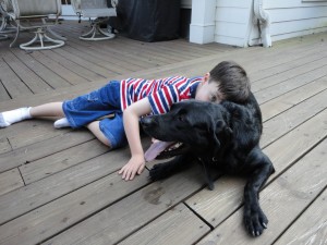 Kevin and Kaiser Autism Assistance Dog Kaiser with Kevin
